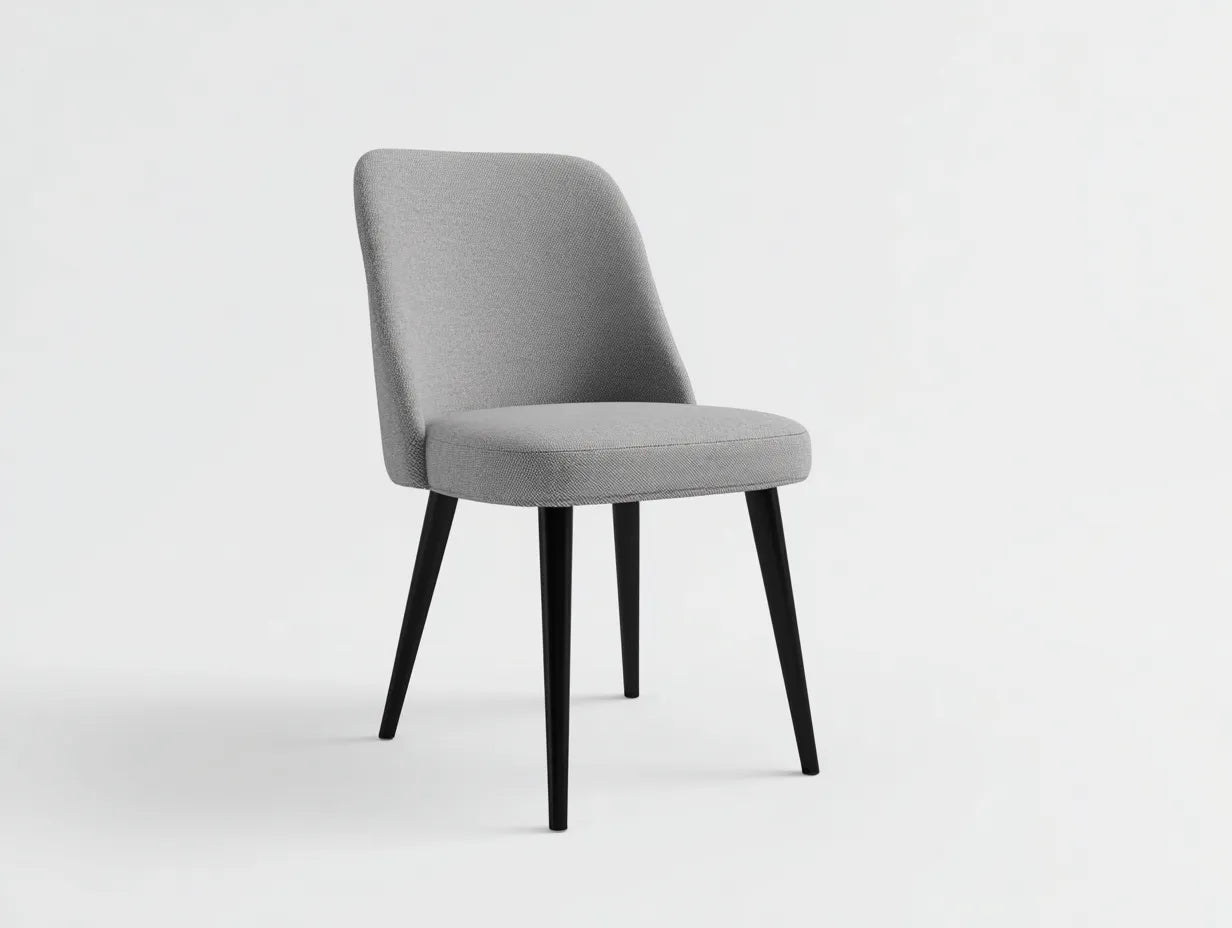 Silla de comedor tapizada 52×58×84 cm - gris claro - para cocina - respaldo envolvente