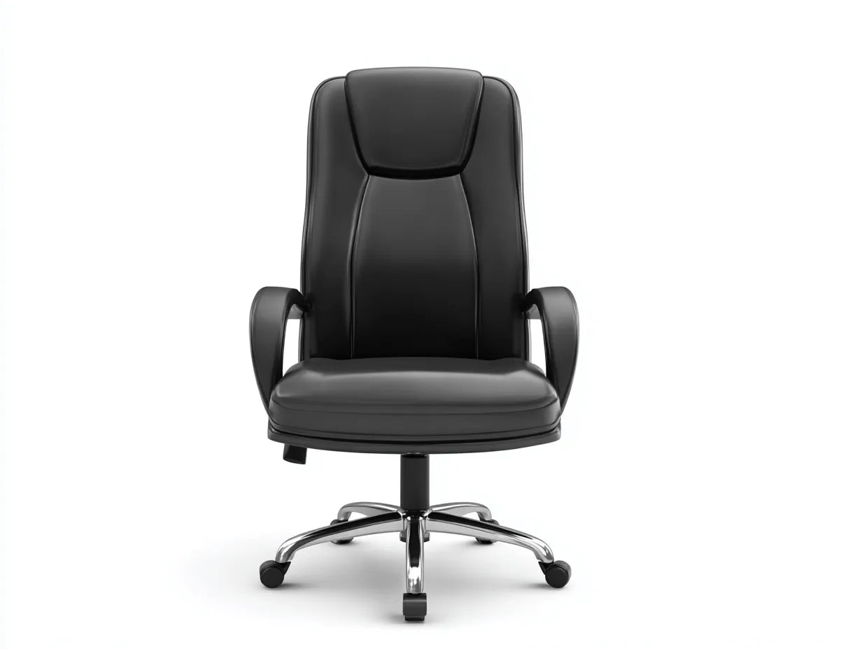 Silla de oficina negra 65×66×105-115 cm - respaldo alto curvo y altura regulable