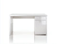 Escritorio de oficina de tablero laminado 110×55×75 cm - blanco - compacto con almacenaje integrado