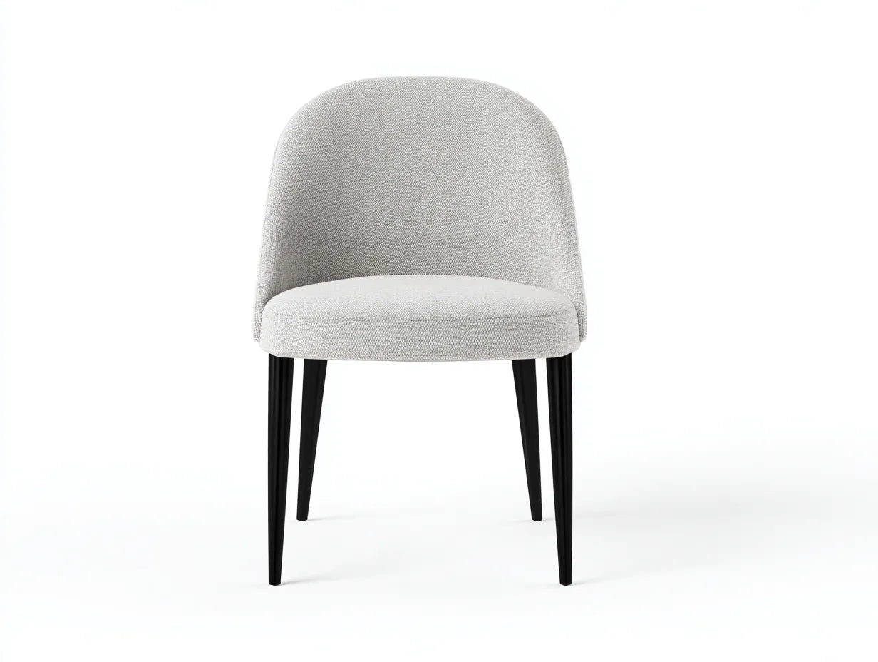 Silla de comedor tapizada 50×54×82 cm - gris claro y negro - respaldo envolvente minimalista