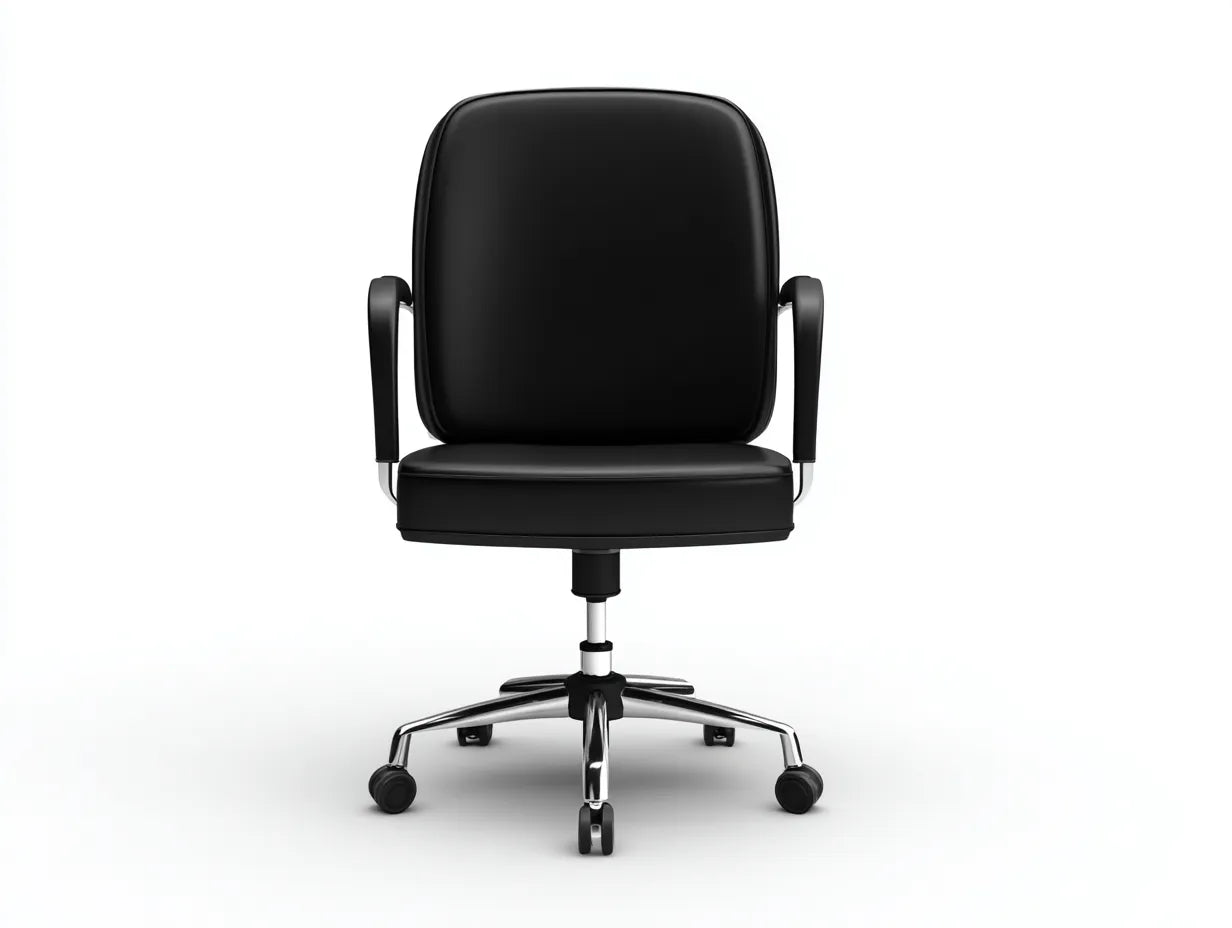 Silla de oficina tapizada negra 66×67×108-118 cm - diseño alto regulable con base cromada
