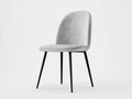 Silla de comedor tapizada 49×55×86 cm - gris claro y negro - respaldo curvo moderno