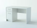 Escritorio de oficina de tablero laminado 120×55×75 cm - blanco/plata - con almacenaje lateral