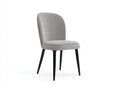 Silla de comedor tapizada 60×62×82 cm – gris claro/negro – respaldo envolvente para cocina