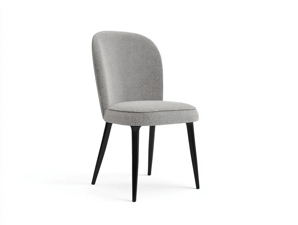 Silla de comedor tapizada 60×62×82 cm – gris claro/negro – respaldo envolvente para cocina