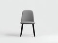 Silla de comedor tapizada 48×55×84 cm - gris claro y negro - respaldo curvo para cocina