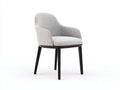 Silla de comedor tapizada 58×60×82 cm - gris claro - con respaldo envolvente
