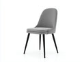 Silla de comedor tapizada en tejido gris humo 49×55×85 cm - respaldo inclinado y patas negras