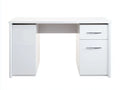 Escritorio de oficina 120×50×75 cm - madera blanca - para oficina - con almacenamiento cerrado