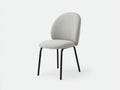 Silla de comedor tapizada en tejido gris 51×56×88 cm - respaldo acanalado y asiento acolchado