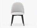 Silla de comedor tapizada en tejido topo 48×54×83 cm - carcasa curva y patas negras