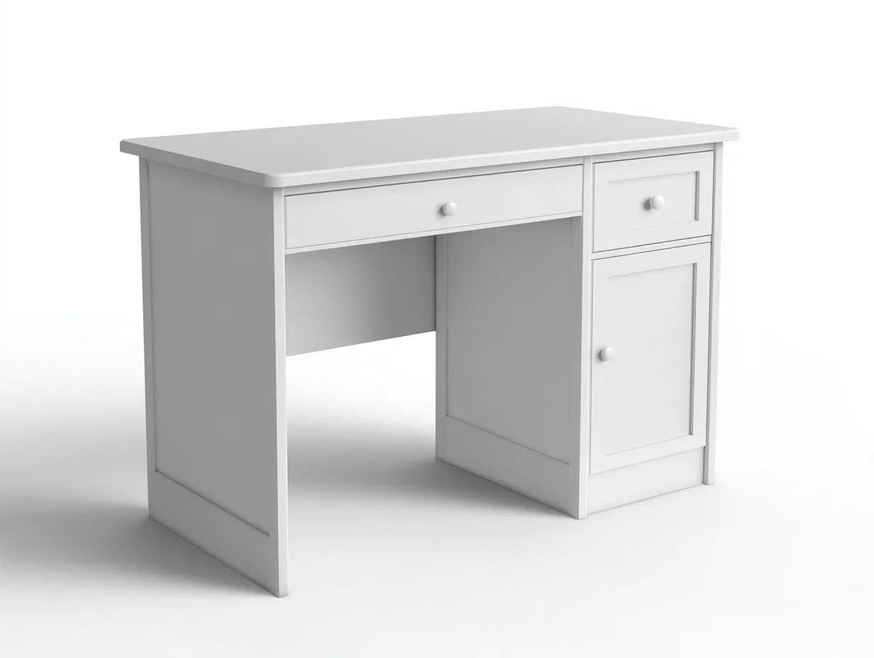 Escritorio de oficina 120×55×76 cm - blanco - con almacenamiento integrado