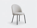 Silla de comedor tapizada 49×56×88 cm – gris claro/negro – respaldo ovalado para cocina