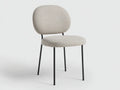 Silla de comedor tapizada en tejido gris piedra 49×56×87 cm - para cocina con respaldo alto