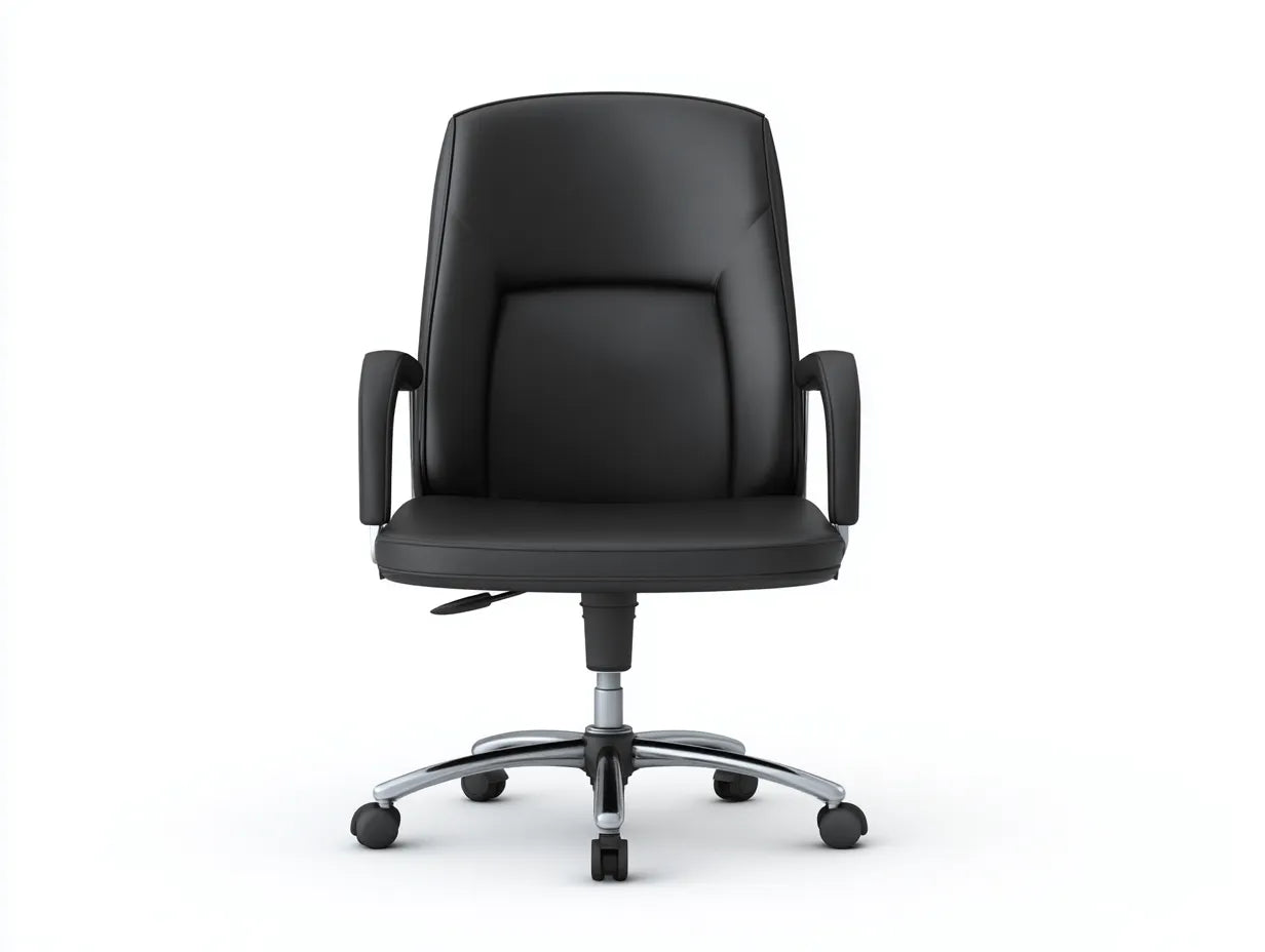 Silla de oficina ejecutiva negra 70×72×112-122 cm - acolchado cosido y base giratoria