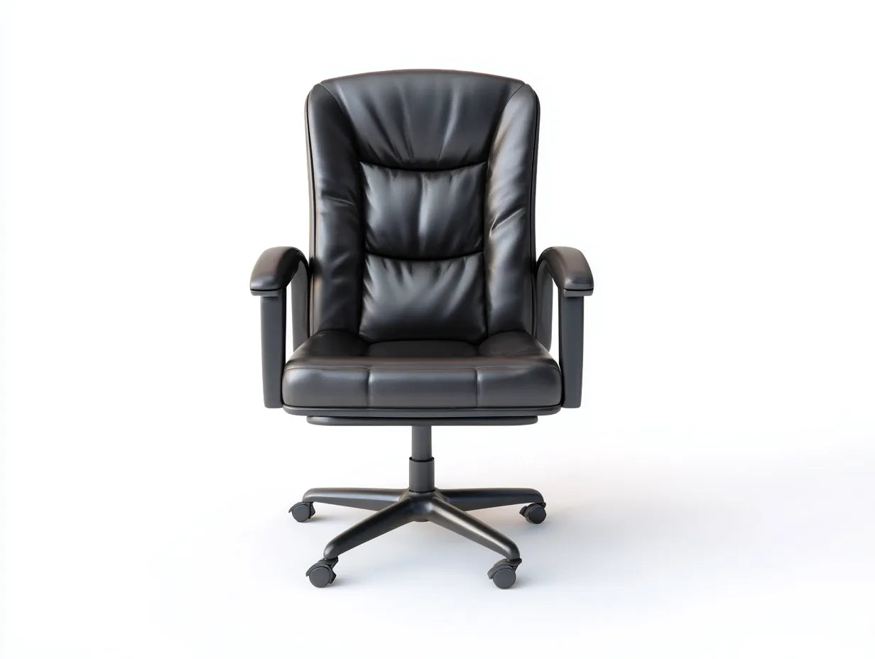 Silla de oficina de piel sintética 64×67×104-114 cm – negra – respaldo alto con brazos