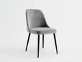 Silla de comedor de tejido y metal 52×47×86 cm - gris/negro - respaldo envolvente