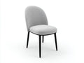 Silla de comedor tapizada en tejido gris espigado 49×55×85 cm - respaldo alto y patas negras