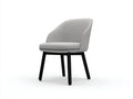 Silla de comedor tapizada en tejido gris claro 58×61×84 cm - brazos integrados y patas negras