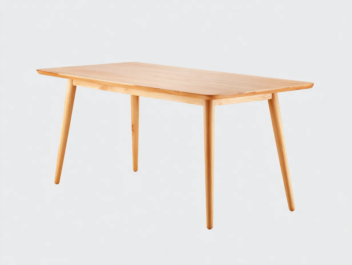 Mesa de comedor de madera 180×90×75 cm - roble claro con patas rectas