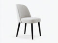 Silla de comedor tapizada en tejido gris claro 50×57×86 cm - respaldo redondeado sin brazos