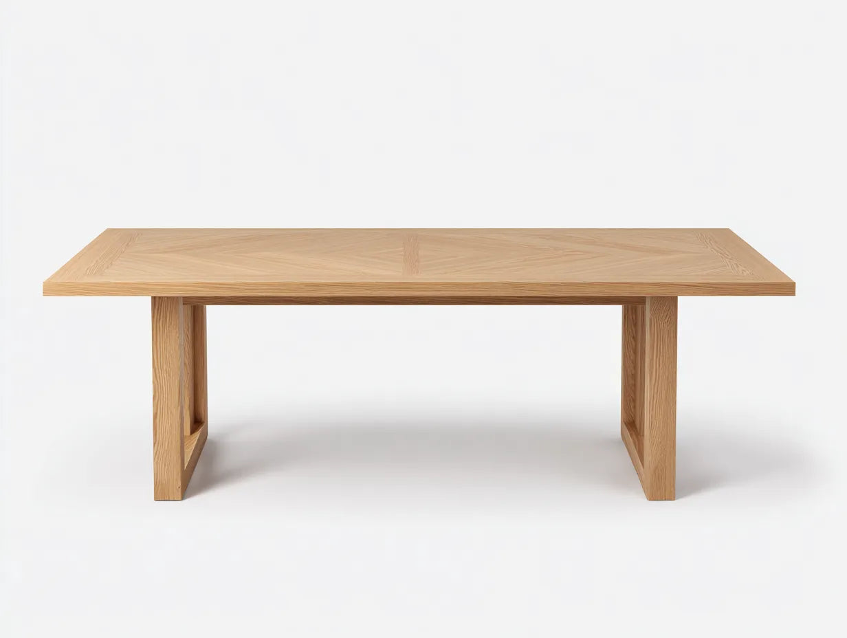 Mesa de comedor 180×90×75 cm - madera color roble - para cocina - estilo contemporáneo