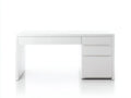Escritorio de oficina 130×60×75 cm - tablero de madera - blanco - con almacenamiento cerrado