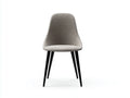 Silla de comedor de tejido 50×57×90 cm – gris claro/negro – respaldo alto de estilo contemporáneo para cocina