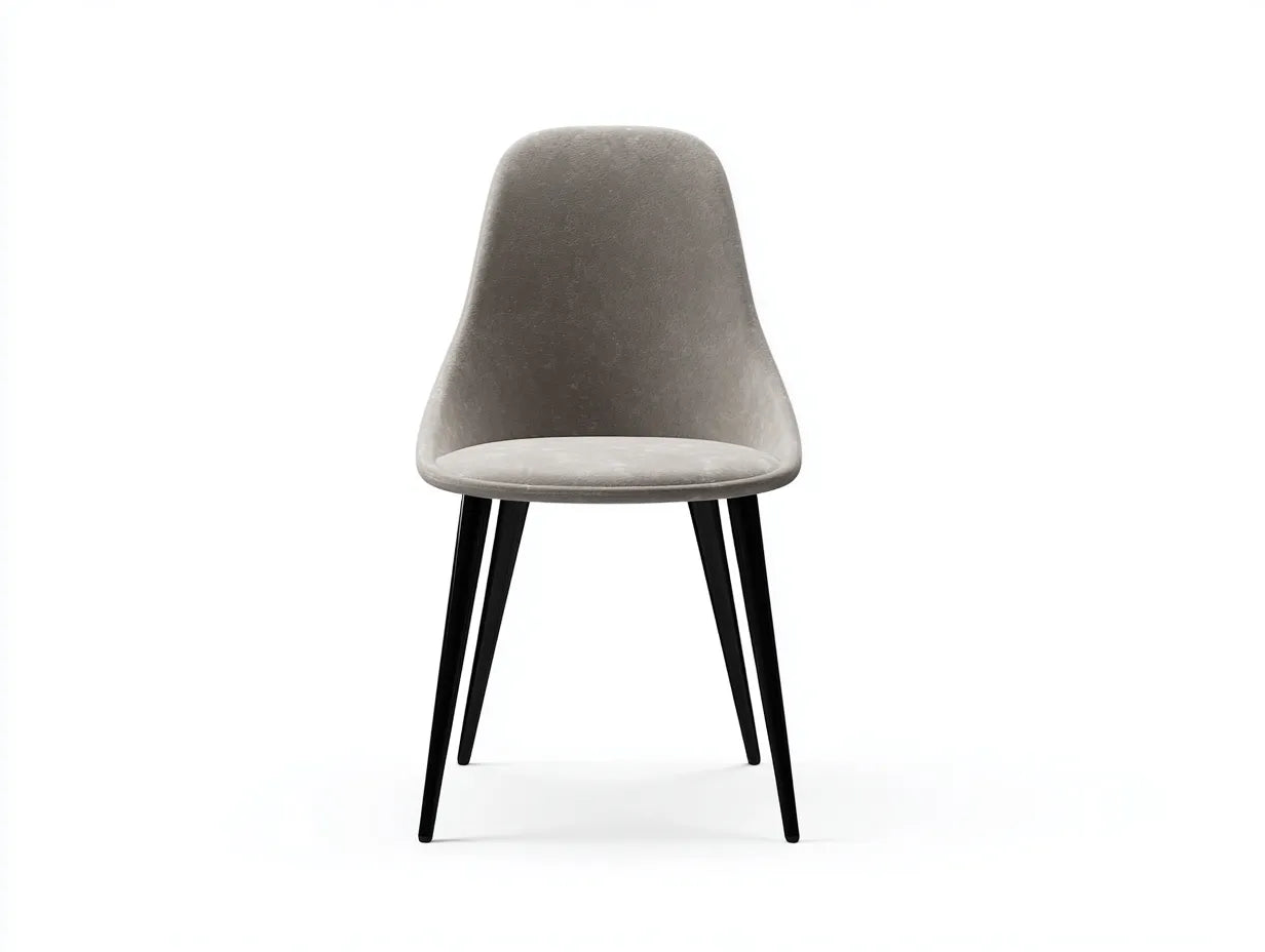 Silla de comedor de tejido 50×57×90 cm – gris claro/negro – respaldo alto de estilo contemporáneo para cocina