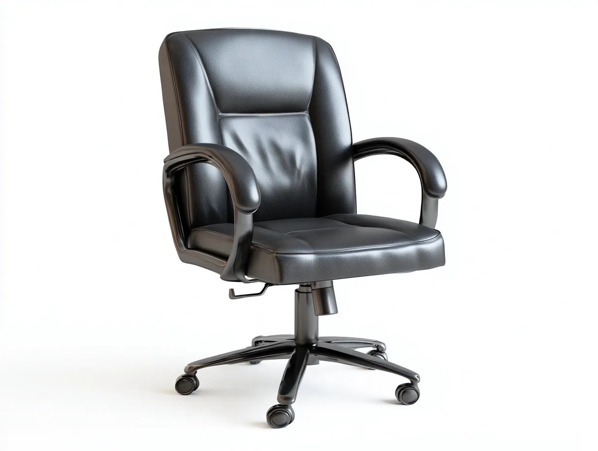 Silla de oficina ejecutiva de piel sintética 72×75×119-129 cm – negra – acolchado envolvente
