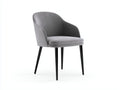 Silla de comedor tapizada en tejido texturizado 50×57×86 cm – gris perla/negro – respaldo semicircular para cocina