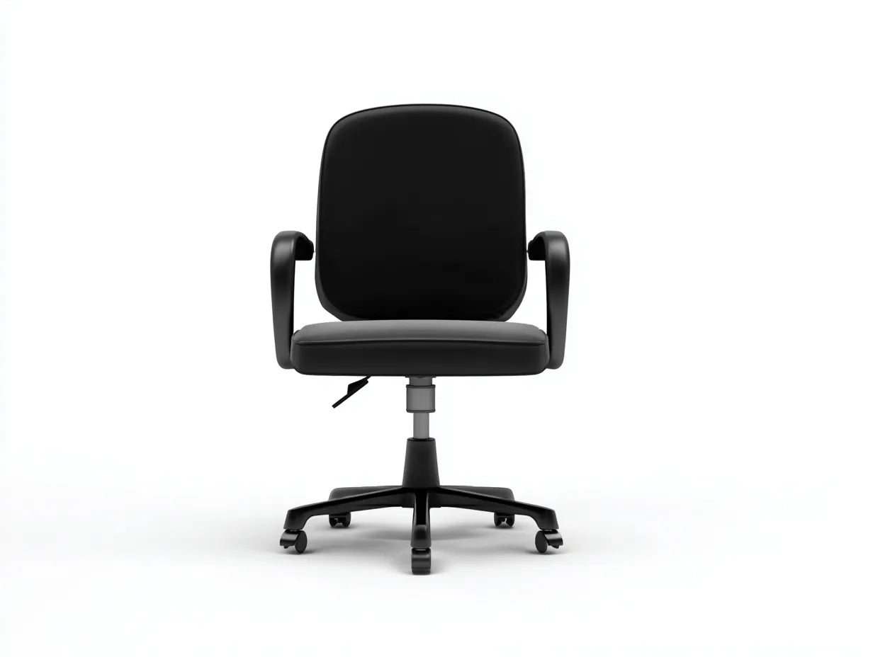 Silla de oficina de piel sintética 68×72×112-122 cm – negro/plateado – respaldo alto regulable